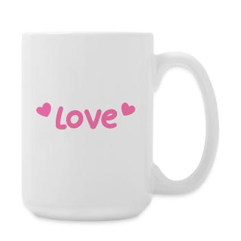 Pastel Love and Pink Hearts - Large Mug 440 ml - white - Right