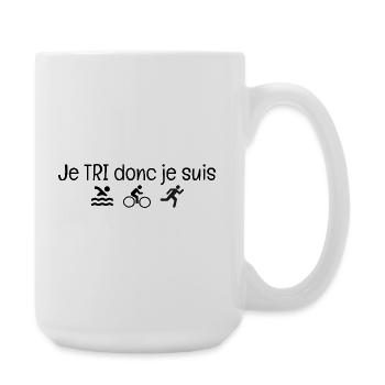 I SORT therefore I am. Triathlon humor gift - Large Mug 440 ml - white - Right