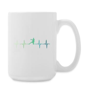 Handball, Herzschlag, Handball - Große Tasse 440 ml - Weiß - Rechts