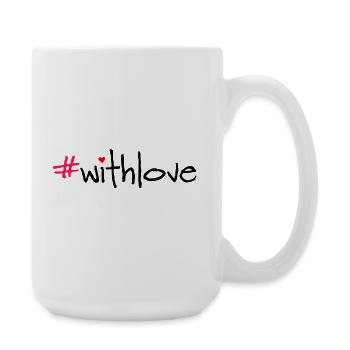 Hashtag Heart Love Saying Shirt - Large Mug 440 ml - white - Right