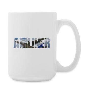 Avion de ligne A-380 - Grande tasse 440 ml - blanc - Droite