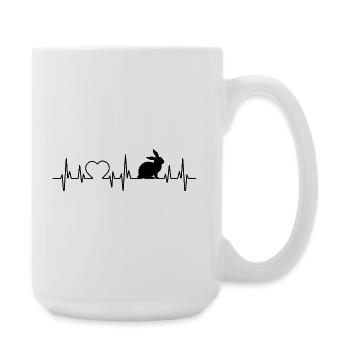 lapine battement de coeur lapin - Grande tasse 440 ml - blanc - Droite