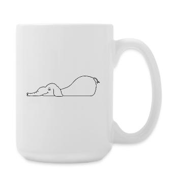 Elefant beim Chillen im Wasser - Große Tasse 440 ml - Weiß - Rechts
