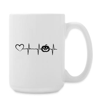 Halloween Pumpkin Halloween Heartbeat Heart Pumpki - Große Tasse 440 ml - Weiß - Rechts