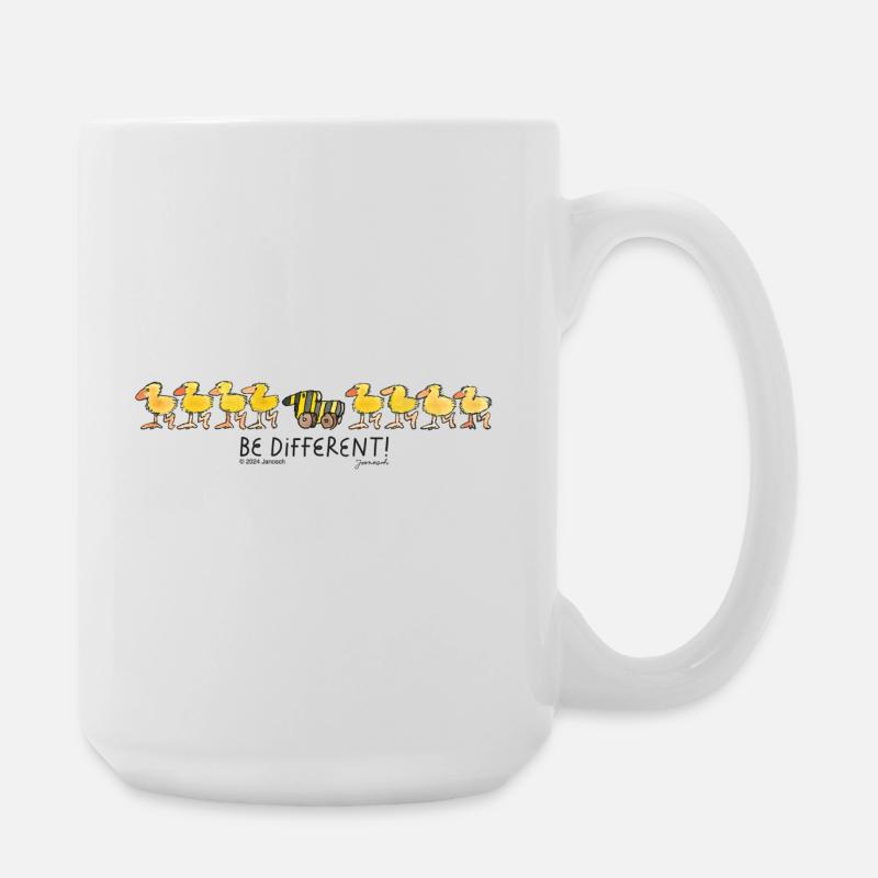 Janosch Tigerente Be Different Spruch - Große Tasse 440 ml - Weiß