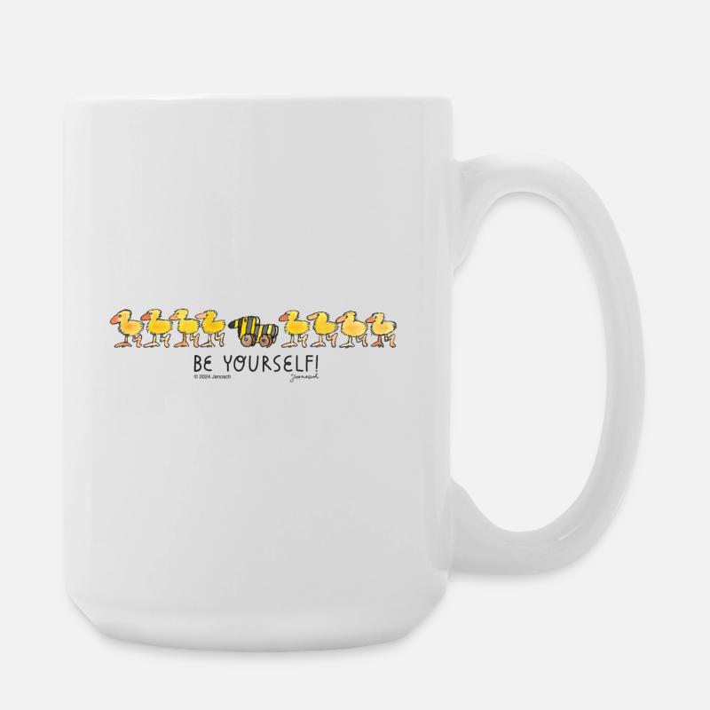 Janosch Tigerente Be Yourself Spruch - Große Tasse 440 ml - Weiß