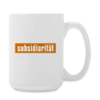 Abstrakte Farbexplosion auf Leinwand - Große Tasse 440 ml - Weiß - Rechts
