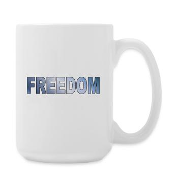 Freedom Typography Statement Design - Large Mug 440 ml - white - Right