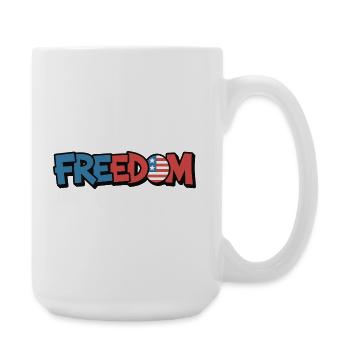 Freedom Typography Statement Design - Large Mug 440 ml - white - Right