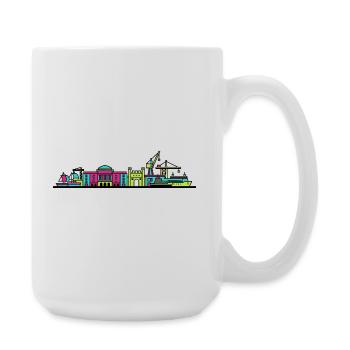 Milton Keynes City Skyline Xscape Modern Line Art - Large Mug 440 ml - white - Right