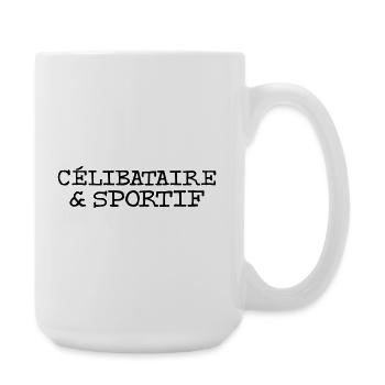 Célibataire et sportif - Grande tasse 440 ml - blanc - Droite