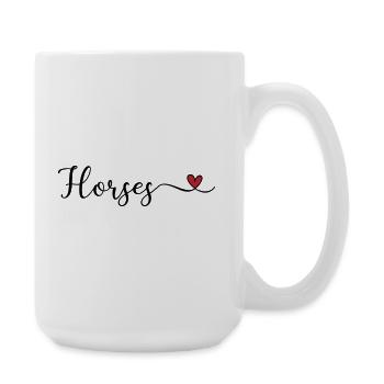 Pferde - Große Tasse 440 ml - Weiß - Rechts