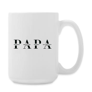 Horizontales PAPA Design in Schwarz für helle Mode - Große Tasse 440 ml - Weiß - Rechts