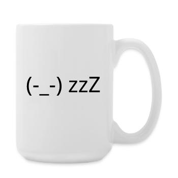 Schlafendes Emote (-_-) zzZ müde Kaomoji - Große Tasse 440 ml - Weiß - Rechts