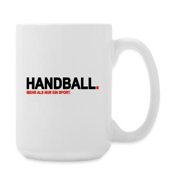 Handball. Mehr als nur ein Sport. (Schwarz) - Große Tasse 440 ml - Weiß - Rechts