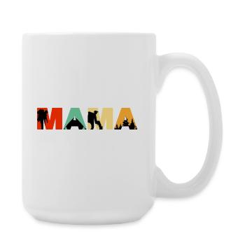 Mama Camping Retro Sunset Hiking Silhouette - Large Mug 440 ml - white - Right