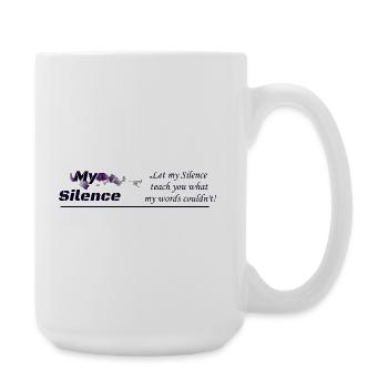 My Silence, Kleidungsdesign - Große Tasse 440 ml - Weiß - Rechts