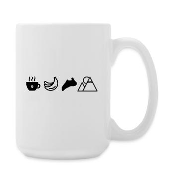Mountain Sports Design Coffee Lover Climbing Banana - Large Mug 440 ml - white - Right