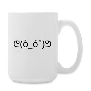 Muscle Emote ᕦ(ò_ó ˇ)ᕤ Strong Kaomoji - Large Mug 440 ml - white - Right