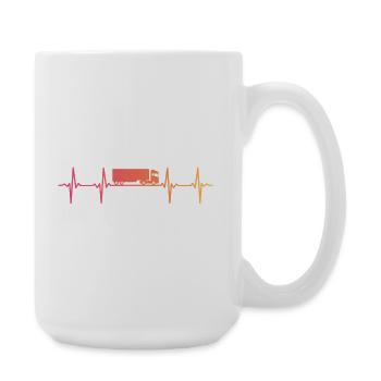 Sunset Truck Heartbeat LKW-Fahrer - Große Tasse 440 ml - Weiß - Rechts