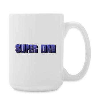 Schriftzug Super Dad für den besten Vater - Große Tasse 440 ml - Weiß - Rechts