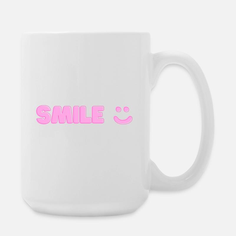 Lächeln-Print - Große Tasse 440 ml - Weiß