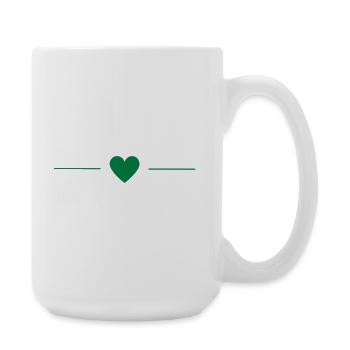 Grünes Herz | Minimal Love Design - Große Tasse 440 ml - Weiß - Rechts