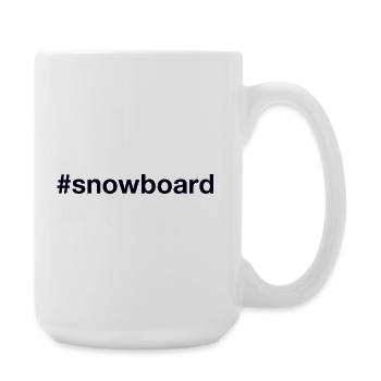 Snowboard Hashtag - Grande tasse 440 ml - blanc - Droite