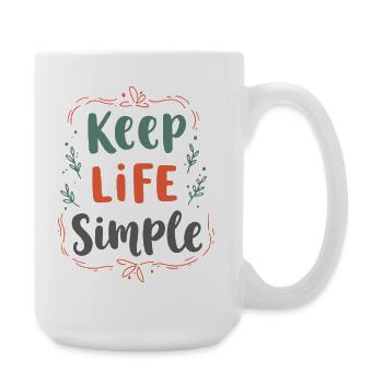 Minimalist Keep Life Simple Quote - Large Mug 440 ml - white - Right