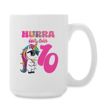Einhorn - Hurra ich bin 10 - Große Tasse 440 ml - Weiß - Rechts
