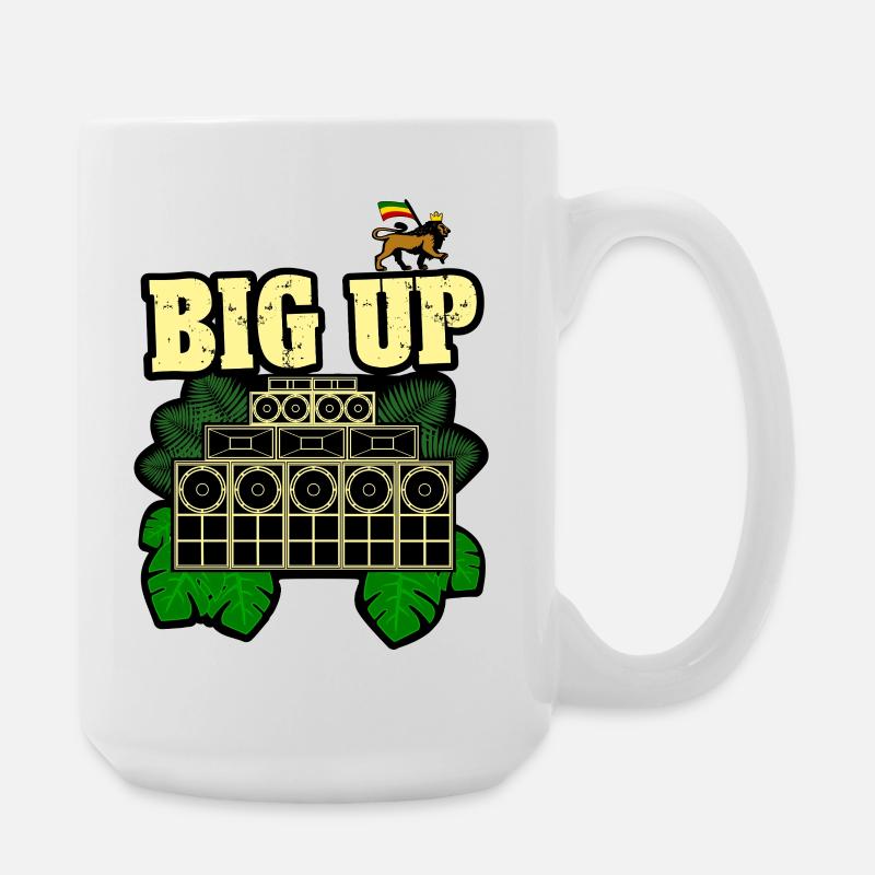 Reggae Big Up Soundsystem - Large Mug 440 ml - white
