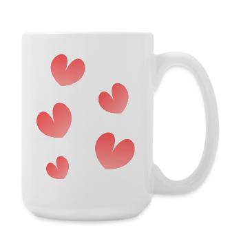 Cœurs Flourissants sur Fond Noir - Grande tasse 440 ml - blanc - Droite