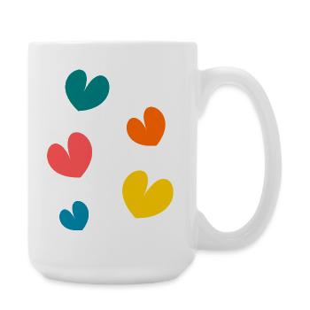 HERZ. PAAR. VALENTINSTAG. GERADE VERHEIRATET. Junggesellinnenabschied. - Große Tasse 440 ml - Weiß - Rechts