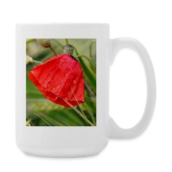 Poppy Drop Pattern Motif - Large Mug 440 ml - white - Right