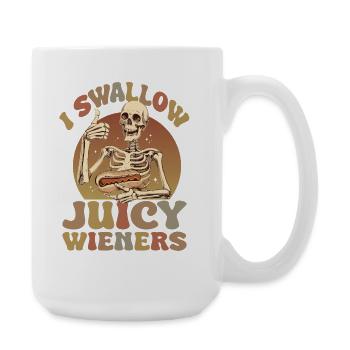 Skelett I swallow juicy Wieners Hotdog - Große Tasse 440 ml - Weiß - Rechts