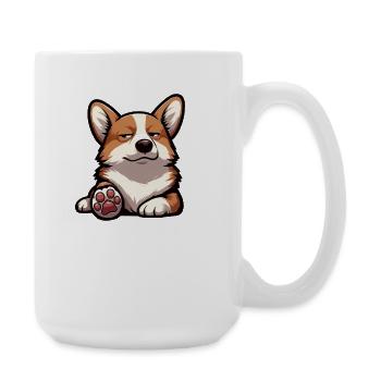 Parlez à la patte Corgi Corgis Corgi gallois Corgifan - Grande tasse 440 ml - blanc - Droite