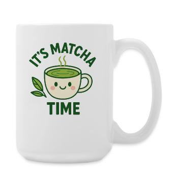 Grüner Tee Matcha Zeit Teetasse Design Frühstück  - Große Tasse 440 ml - Weiß - Rechts