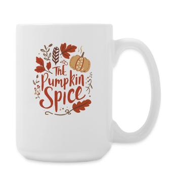 Autumnal pumpkin design with leaves pumpkin - Large Mug 440 ml - white - Right