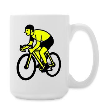Neon Wheel Silhouette Cyclist - Large Mug 440 ml - white - Right
