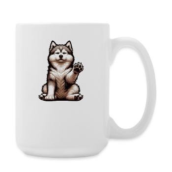 Talk to the Paw Husky Huskybesitzer Huskyhalter  - Große Tasse 440 ml - Weiß - Rechts