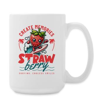 Souvenirs de surfeur à la fraise - Grande tasse 440 ml - blanc - Droite
