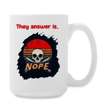 Skull Retro Sunset Nope - Large Mug 440 ml - white - Right