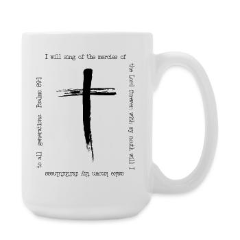 Cross Brushstroke Mercy Song - Large Mug 440 ml - white - Right