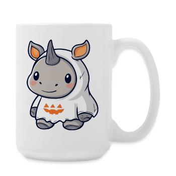 Rhino Halloween Ghost - Large Mug 440 ml - white - Right