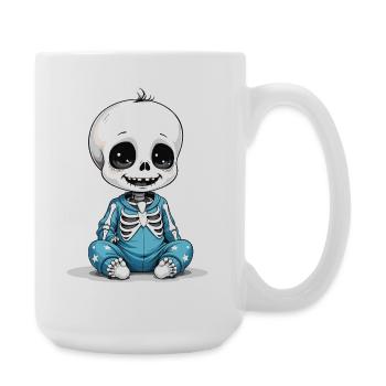 Skelettbaby in blauer Pyjama - Große Tasse 440 ml - Weiß - Rechts