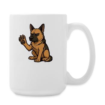 Talk to the Paw Deutscher Schäferhund Schäferhunde - Große Tasse 440 ml - Weiß - Rechts