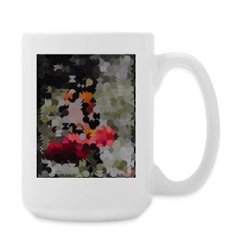 Punktiertes Schmetterlings-Mosaik - Große Tasse 440 ml - Weiß - Rechts