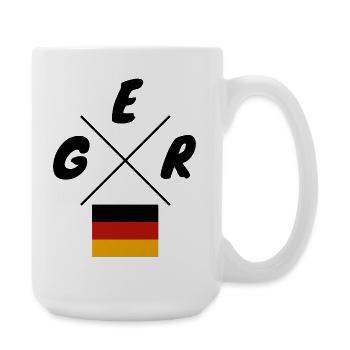 Drapeaux allemands Lettrage GER - Grande tasse 440 ml - blanc - Droite
