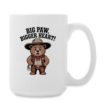 Big Bear Cowboy with Heart - Large Mug 440 ml - white - Right