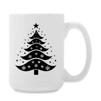 Weihnachtsbaum-Silhouette - Große Tasse 440 ml - Weiß - Rechts